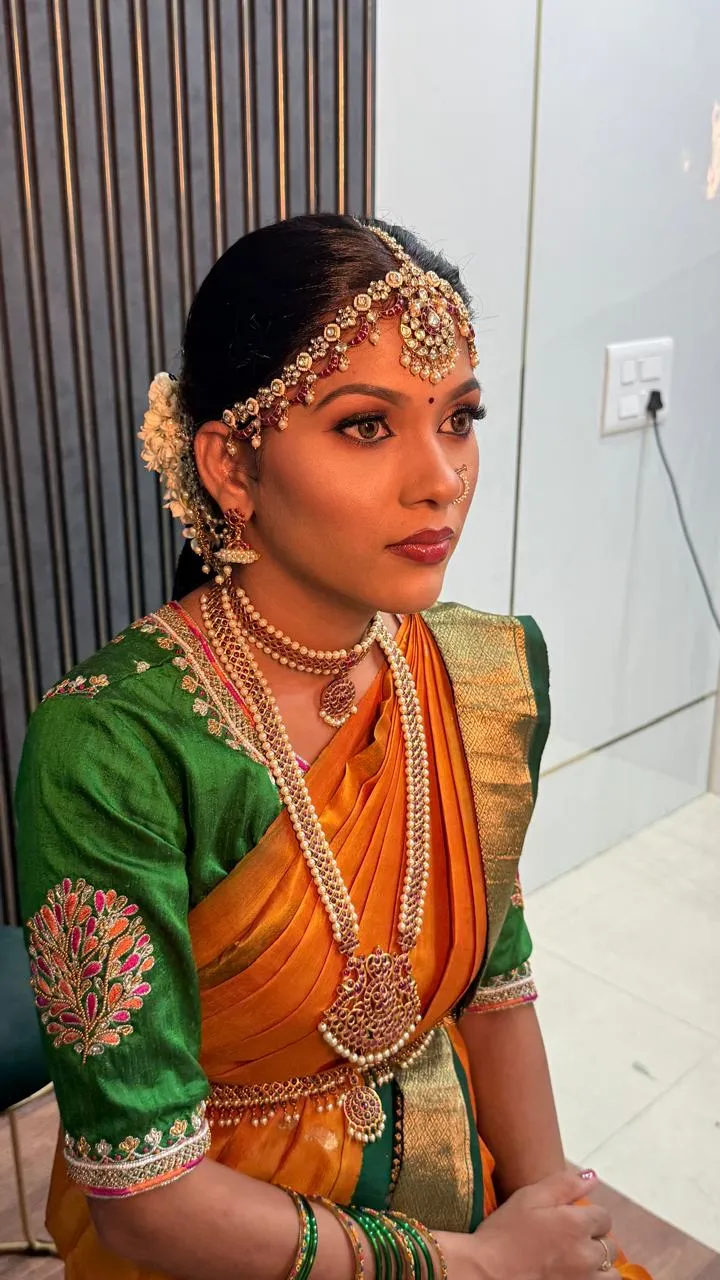 Traditional Bridal Look by best makeup studio in Tirupati RK Makeup Studio